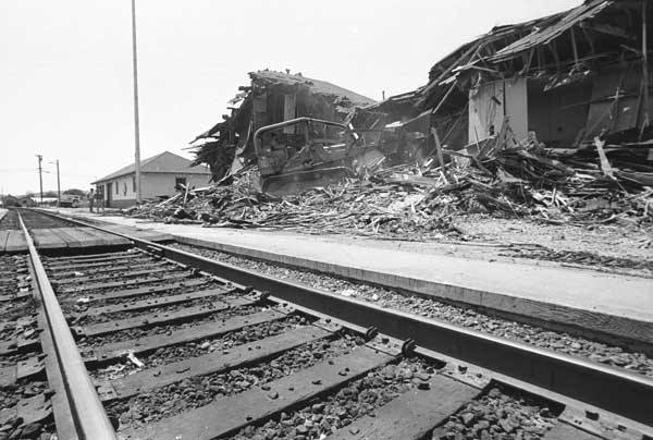 photo of torn down depot