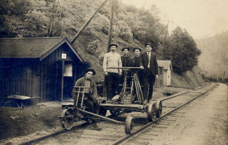 historic photo of handcar