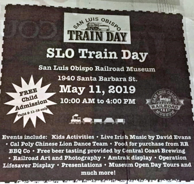 photo of SLO Train Day ticket