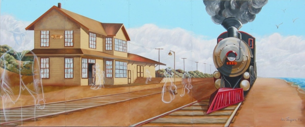 photo of lompoc mural - station and loco